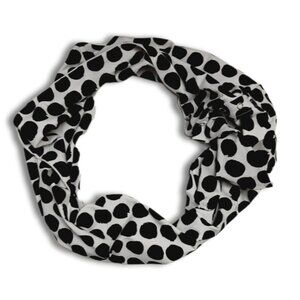 NEW - VEENA | Organic Cotton Blend Polka Dot Infinity Scarf B&W Sz OS
